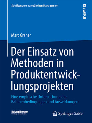 cover image of Der Einsatz von Methoden in Produktentwicklungsprojekten